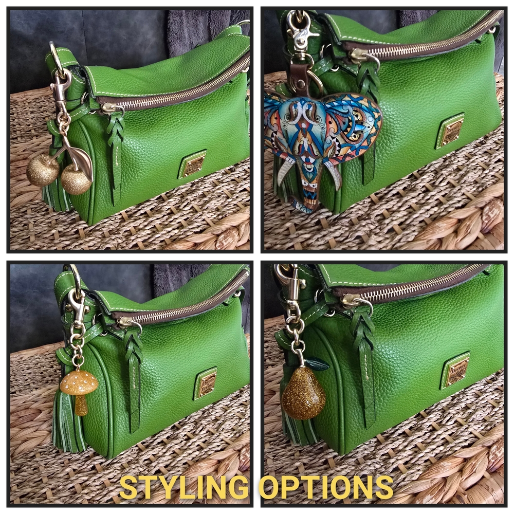 Dooney & Bourke Lime/Grass Green Pebbled Leather Small Satchel Shoulder Bag - Picture 15 of 17